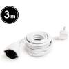 Afbeelding van Verlengsnoer - 3 m - Wit - 90° Stekker - CEE 7/7 naar Schuko CEE 7/4 - 3×1,5 mm² H05VV-F - 250V AC -