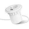 Afbeelding van Inbouw Pop-up Stopcontact met USB - Wit, 230V 16A, Hoogvermogen USB 2,1A, 1,5 m Kabel [20461WH] - d9f3 d09a