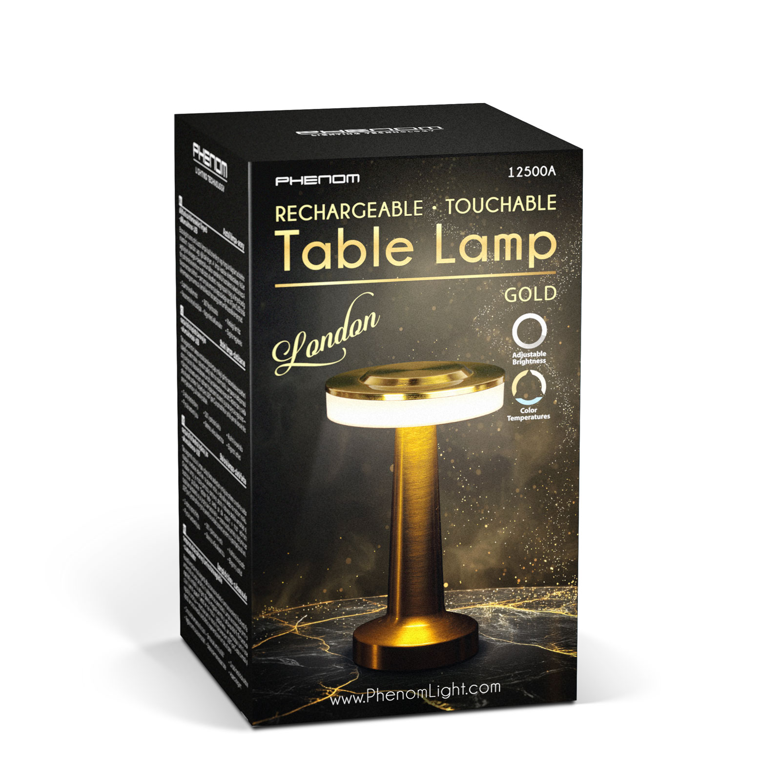 Afbeelding van Tafellamp 'London' Goud Metaal 20,5 cm – Dimbaar – 3 Lichtkleuren (Warm/Neutraal/Koel Wit) –