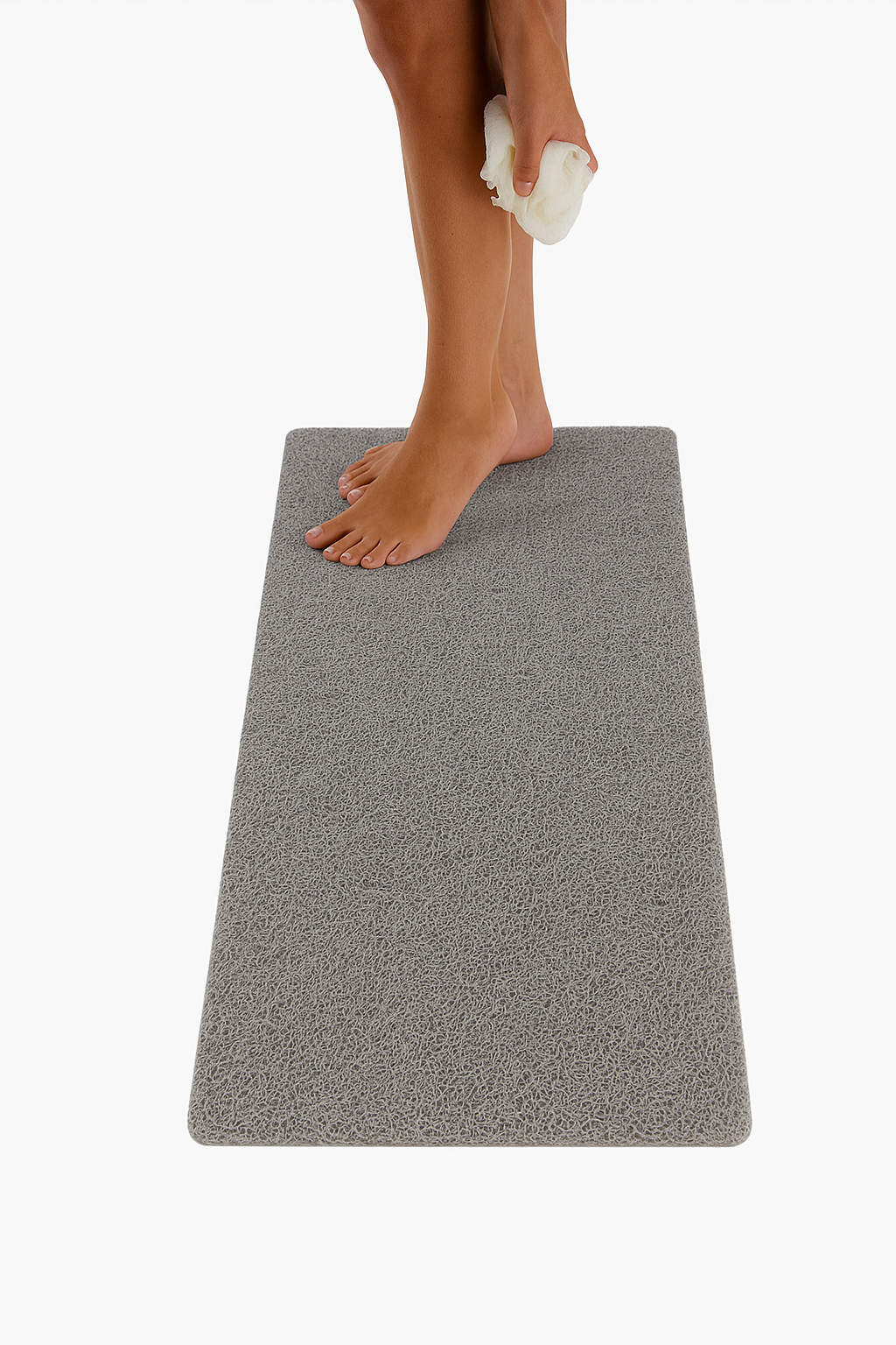 Afbeelding van HSXL - Antislipmat Douche Zacht & Waterdoorlatend - 70x40CM - Incl. Netspons - Antislip Douchemat Grijs