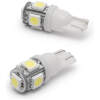 Afbeelding van 2x LED Autolamp T10 - 90 Lumen 6000K - 5x SMD 1,25W 12V - Lange Levensduur 50.000u - Helder Wit Licht [50973]