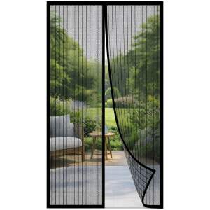 Afbeelding van HSXL Vliegengordijn voor Deur PRO - 91 x 210 cm - Zwart - Magnetische Hordeur - Zelfsluitend - Zonder Boren -