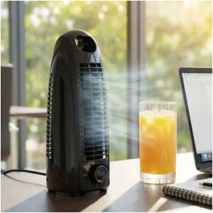 Afbeelding van Opus 2 Mini Bureau Ventilator op Netstroom – Compacte Tafelventilator 230V – Stil & Ruimtebesparend