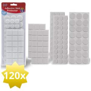 Afbeelding van 120x Premium Viltjes Stoelpoten - Wit - Zelfklevend Anti Kras Meubelvilt voor Meubels - 120 stuks - Rond en