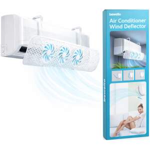 Afbeelding van Bewello - Windscherm voor Airco - Windgeleider Universeel 55 t/m 88 cm - (Met 3 Ventilatoren - Draaibaar +