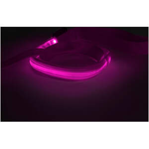 Afbeelding van Hondenriem met LED Verlichting – Veiligheidslijn voor Hond – Verlichte Hondenriem – 120 cm – Roze