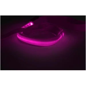 Afbeelding van Hondenriem met LED Verlichting – Veiligheidslijn voor Hond – Verlichte Hondenriem – 120 cm – Roze