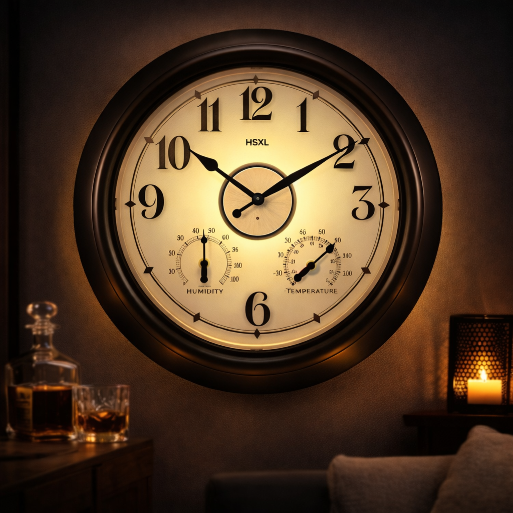 Afbeelding van Grote Wandklok 45 cm – Binnen/Buiten – Industrieel – Stil & Verlicht – Waterdicht – Met