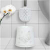 Afbeelding van Toiletborstel met Houder – Wit met Zilveren Handvat – Vlinder - Ø13 x 49 cm – WC Borstel Set –