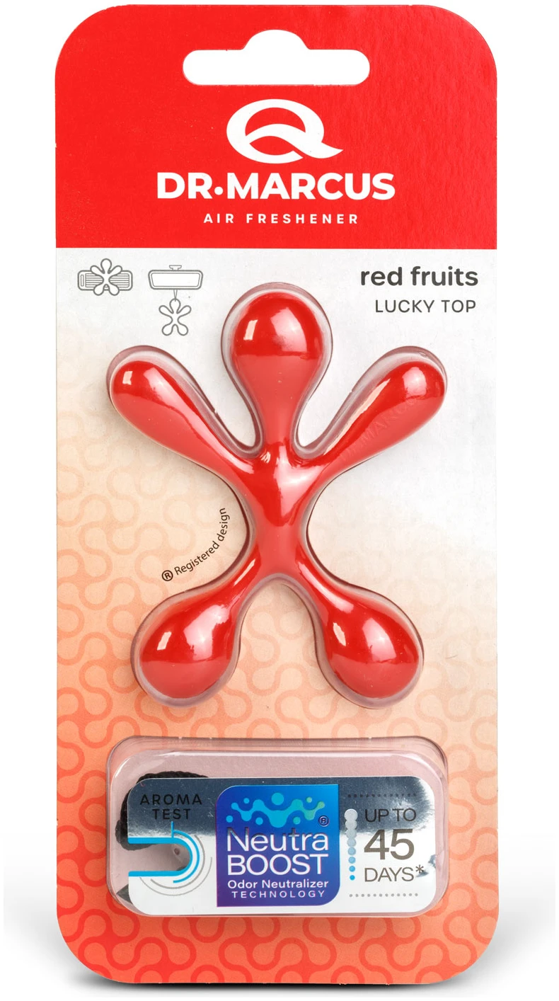 Afbeelding van Dr. Marcus Lucky Top Auto Luchtverfrisser Red Fruits – Zoete Fruitgeur – Langdurige Werking –