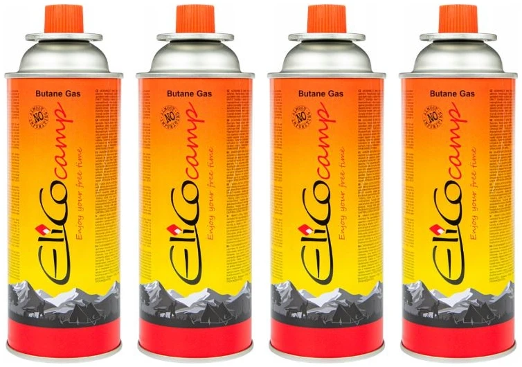 Afbeelding van Camping Gasbrander 1 Pits + 4 Butaangas Flessen - Gasstel Camping met Koffer - Draagbaar Kooktoestel - Werkt