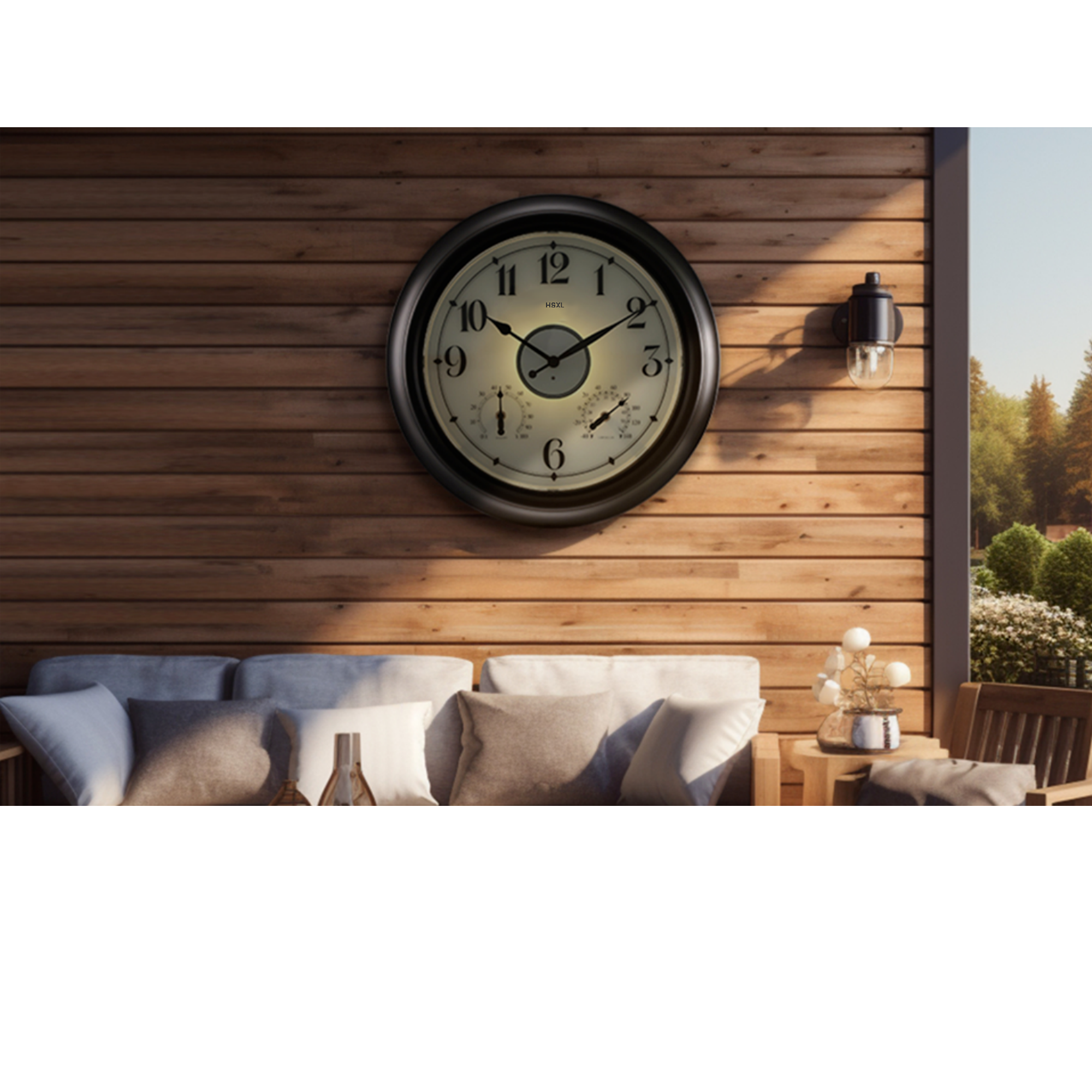 Afbeelding van Grote Wandklok 45 cm – Binnen/Buiten – Industrieel – Stil & Verlicht – Waterdicht – Met