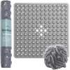 Afbeelding van HSXL - Antislipmat - 53x53CM - Incl. Netspons - Antislip Douchemat Grijs met Zuignappen – Anti Slip Douche