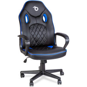Afbeelding van Gaming Bureaustoel Met Armleuningen - Zwart/Blauw - Ergonomisch - Gasveer - 110 kg - 71x53 cm Rug - 53x47 cm