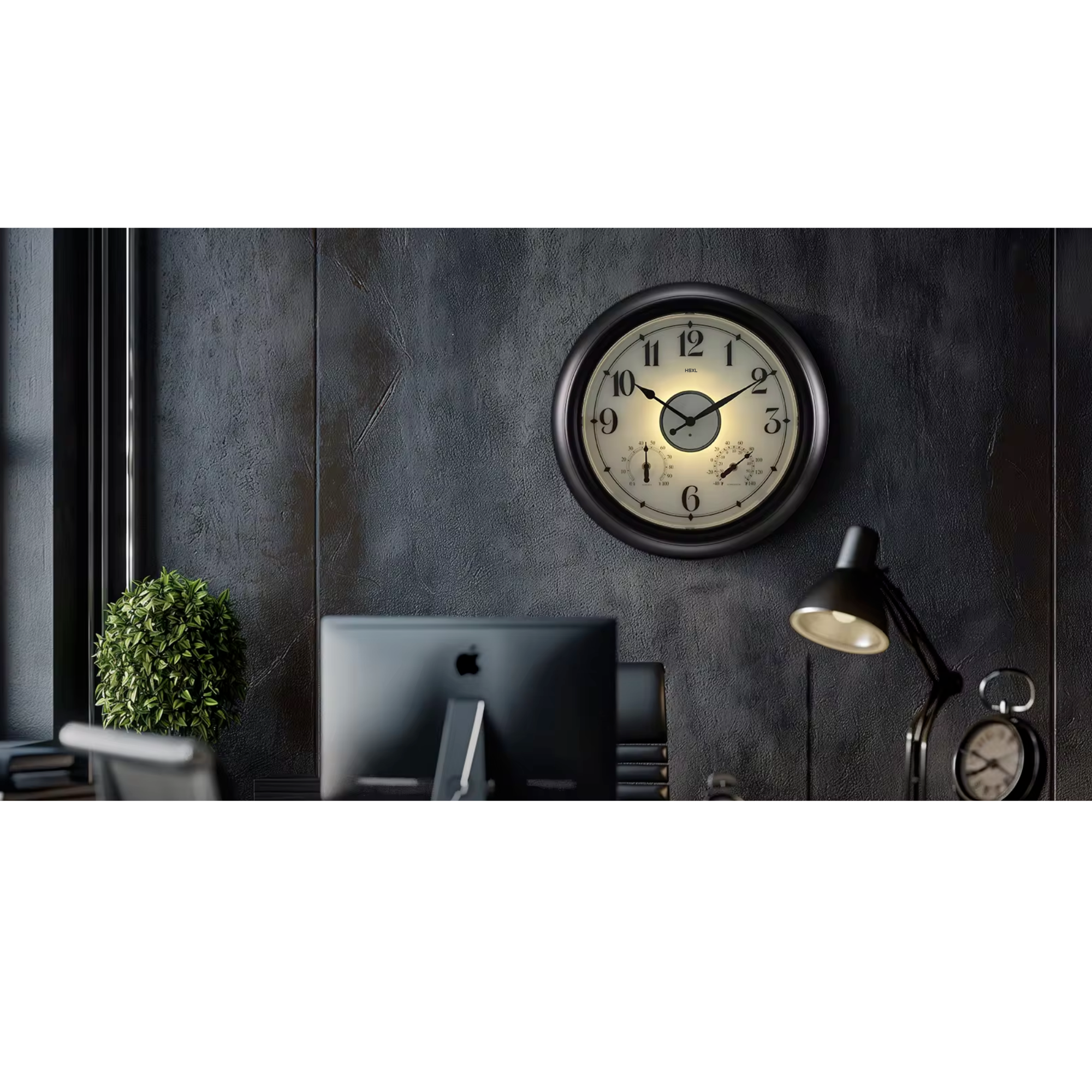 Afbeelding van Grote Wandklok 45 cm – Binnen/Buiten – Industrieel – Stil & Verlicht – Waterdicht – Met