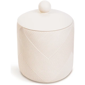 Afbeelding van Badkamer Opbergpot met Deksel – Beige – Ø10,5 x 13,7 cm – Resin Badkamer Organizer [BW3022E] - 3d86
