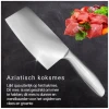 Afbeelding van Messenset met Messenblok – 7-delig – RVS Keukenmessen met Houder – Zwart/Zilver – Hakmes, Santoku
