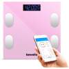 Afbeelding van Smart Weegschaal met App – Digitale Personenweegschaal 180 kg – Bluetooth – Glazen Weegschaal – Roze