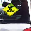 Afbeelding van Baby on Board Bord – Zuignap Sticker Auto – 12,7 cm – Geel – UV Bestendig – Raambevestiging Zonder