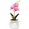 Afbeelding van Kunst Orchidee Plant 32,5 cm in Pot – Realistisch Kunstplantje – Onderhoudsvrij – Wit / Roze / Paars