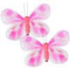 Afbeelding van Decoratie Vlinders met Clip 10 cm – 2 Stuks – Kleurrijke Vlinder Decoratie – Voor Bloemen, Planten