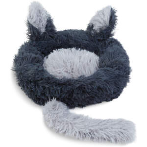 Afbeelding van Kattenmand Rond – Zachte Kattenmand met Opstaande Rand – Kattenbed – Ø40 cm – Zwart [60044A] - 4f75