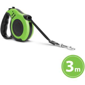 Afbeelding van Automatische Hondenriem 3 m - Groen - Oprolbaar - Met Remsysteem - Compact & Kauwbestendig [60066A] -