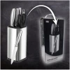 Afbeelding van Messenset met Messenblok – 7-delig – RVS Keukenmessen met Houder – Zwart/Zilver – Hakmes, Santoku