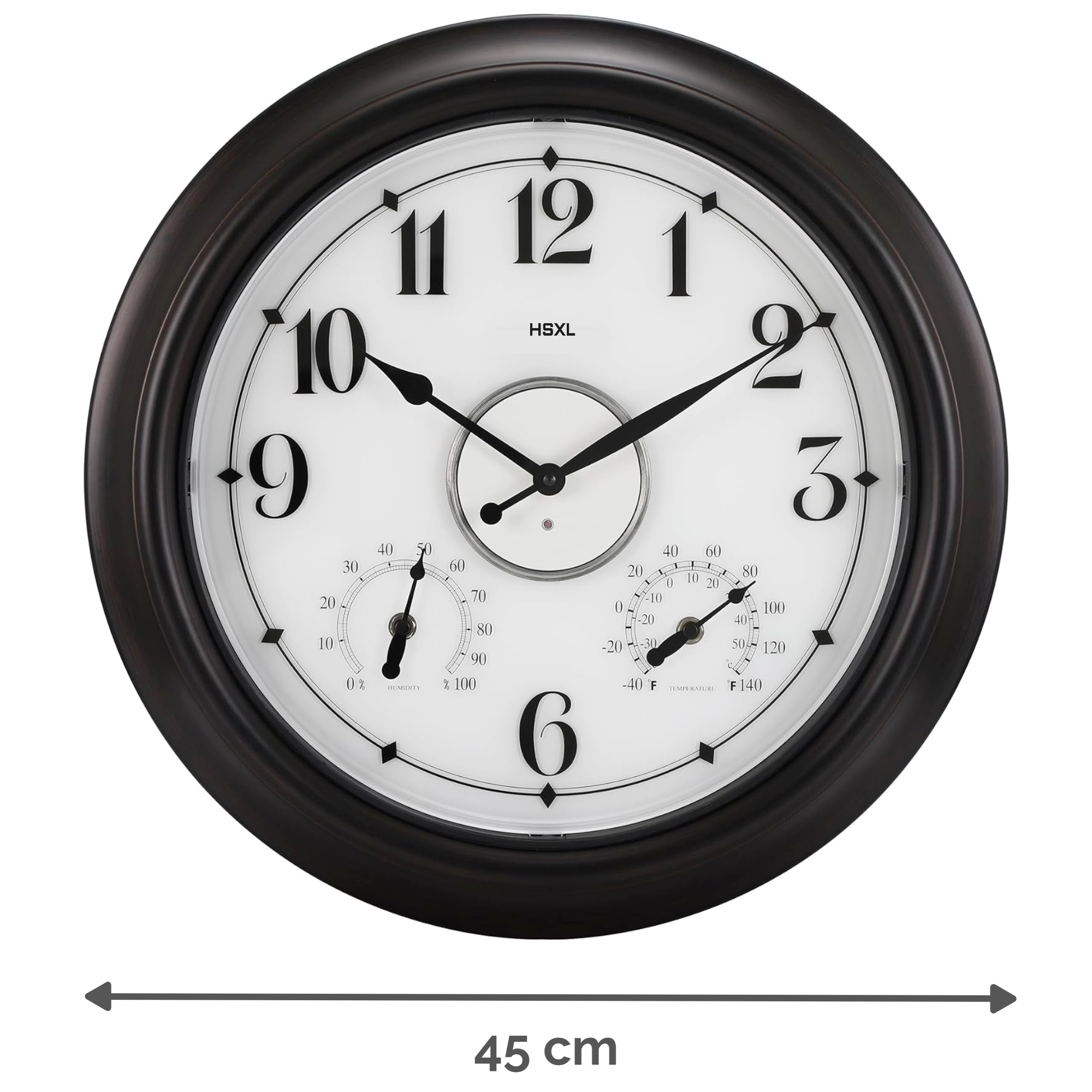 Afbeelding van Grote Wandklok 45 cm – Binnen/Buiten – Industrieel – Stil & Verlicht – Waterdicht – Met