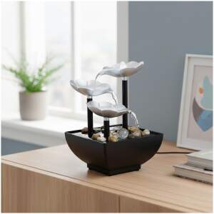 Afbeelding van Tafel Fontein Voor Binnen – Decoratieve Waterfontein Met Bloemen – Feng Shui Interieurdecoratie – Met