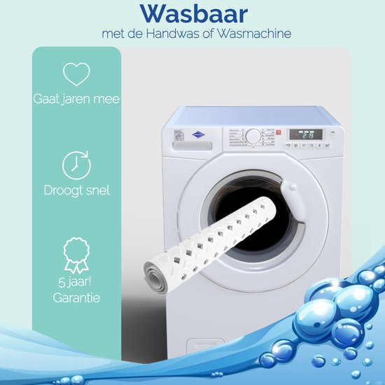 Afbeelding van HSXL - Antislipmat - 88x40CM - Incl. Netspons - Antislip Douchemat / Badmat Wit met Zuignappen – Mat voor