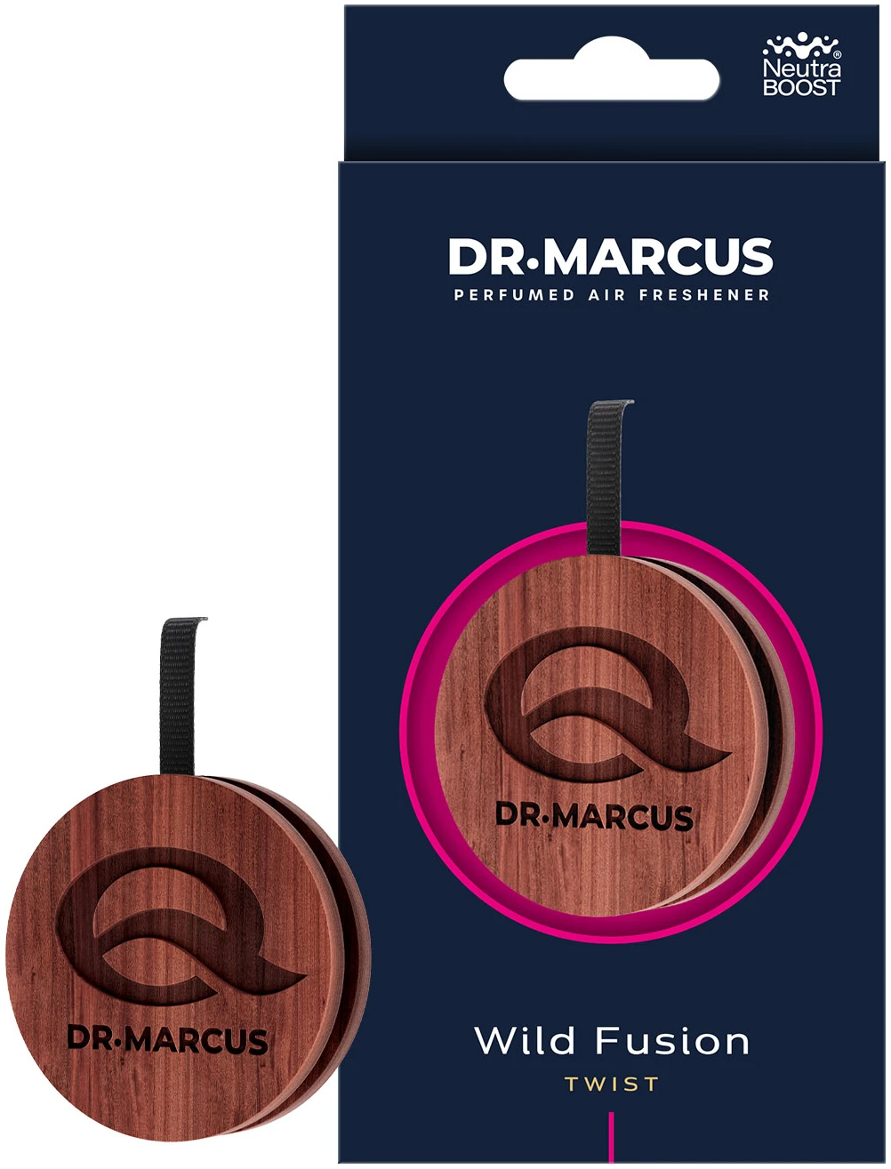 Afbeelding van Dr. Marcus Premium Wood Twist Auto Luchtverfrisser Wild Fusion – Houten Geurhanger – Langdurige Luxe Geur