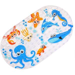 Afbeelding van Badmat Anti Slip - Kinderen - Zeedieren - 70x40 cm - Voor Bad en Douche - met Zuignappen - 5e39 c712 4a41