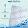 Afbeelding van HSXL - Antislipmat - 70x40CM - Incl. Netspons - Antislip Douchemat / Badmat Wit met Zuignappen – Mat voor