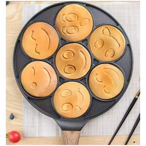 Afbeelding van Pannenkoekenpan Smiley / Emoji – Pancake Pan 7 Stuks – Antiaanbak – Geschikt voor Gas, Keramisch,