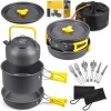 Afbeelding van Camping Kookset Compleet – Survival Kookset & Noodpakket – PROMIS Campeo Pannenset met Koekenpan,