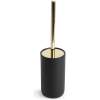 Afbeelding van Toiletborstel met Houder – WC Borstel Set – Zwart / Goud – Resin – Ø9,5 x 35,5 cm – Badkamer