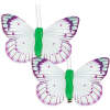 Afbeelding van Decoratie Vlinders met Clip 10 cm – 2 Stuks – Kleurrijke Vlinder Decoratie – Voor Bloemen, Planten