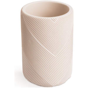 Afbeelding van Badkamer Beker – Tandenborstelhouder Beige – Resin – Ø7,8 x 11,4 cm – Badkamer Accessoire [BW3022B]