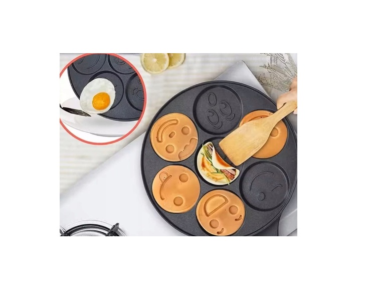 Afbeelding van Pannenkoekenpan Smiley / Emoji – Pancake Pan 7 Stuks – Antiaanbak – Geschikt voor Gas, Keramisch,