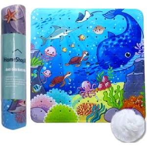 Afbeelding van HSXL - Antislipmat - 53x53CM - Incl. Netspons - Antislip Douchemat voor Kinderen met Zuignappen – Anti Slip