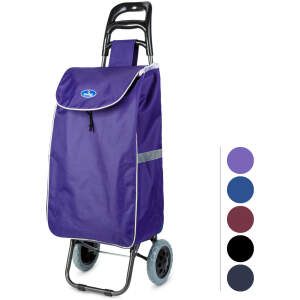 Afbeelding van Boodschaptas met Wieltjes - Uittrekbaar - Willekeurige kleur - 100 x 36 x 25 cm - Polyester - Max. 30 kg