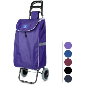 Afbeelding van Boodschaptas met Wieltjes - Uittrekbaar - Willekeurige kleur - 100 x 36 x 25 cm - Polyester - Max. 30 kg