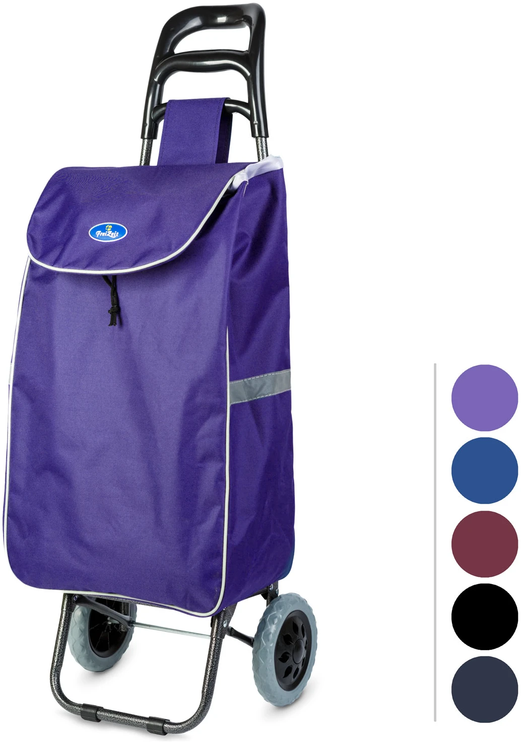 Afbeelding van Boodschaptas met Wieltjes - Uittrekbaar - Willekeurige kleur - 100 x 36 x 25 cm - Polyester - Max. 30 kg