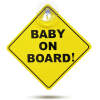 Afbeelding van Baby on Board Bord – Zuignap Sticker Auto – 12,7 cm – Geel – UV Bestendig – Raambevestiging Zonder