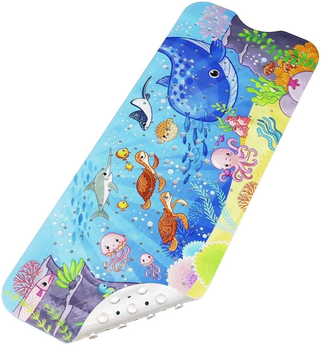 Afbeelding van HSXL - Antislipmat - 100x40CM - Incl. Netspons - Antislip Douchemat / Badmat voor Kinderen met Zuignappen –
