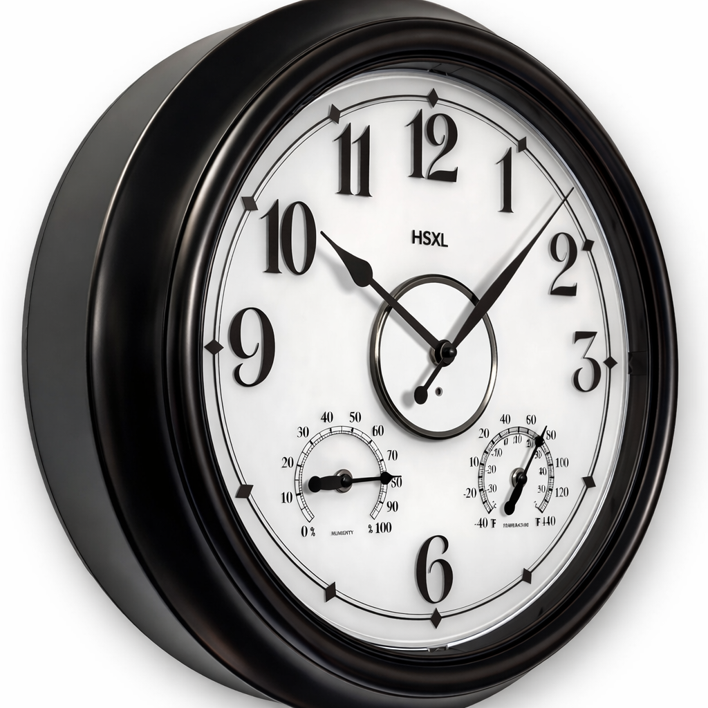 Afbeelding van Grote Wandklok 45 cm – Binnen/Buiten – Industrieel – Stil & Verlicht – Waterdicht – Met