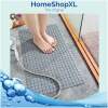 Afbeelding van HSXL - Antislipmat - 70x40CM - Incl. Netspons - Antislip Douchemat / Badmat Grijs met Zuignappen – Mat voor