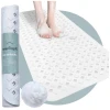 Afbeelding van HSXL - Antislipmat - 88x40CM - Incl. Netspons - Antislip Douchemat / Badmat Wit met Zuignappen – Mat voor