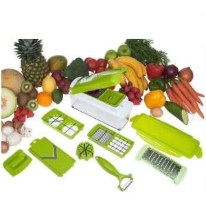 Afbeelding van Groentesnijder 10-Delig met Opvangbak – Multifunctionele Mandoline – Groente en Fruit Hakker –